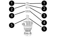 Niederhalter und Oberteil der Ventikappen demontieren