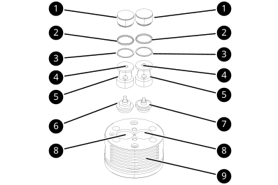 Ventilkopf Stufe 2 mit Saug-Druckventile