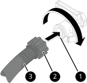 Ablassschlauch auf den Kondensat-Ablasshahn aufschrauben